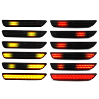 Lampu Sein Samping LED Sequential Flowing untuk Bumper Mobil Ford Mustang 2010 2014 Lensa Asap Warna Amber Merah AR3Z 15A201 2 Pcs
