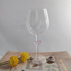 Venta al por mayor de copas de <span class=keywords><strong>vino</strong></span> de cóctel de lujo hechas a mano personalizadas encantadoras diseño de mariposa rosa para bebidas hoteles o regalos - Product Image 5