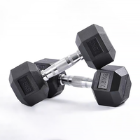 Équipement de gym de haute qualité, fabricant d'équipement de gym en gros, haltères hexagonaux en caoutchouc, logo personnalisé, haltères en fonte noire de 1 à 60 kg