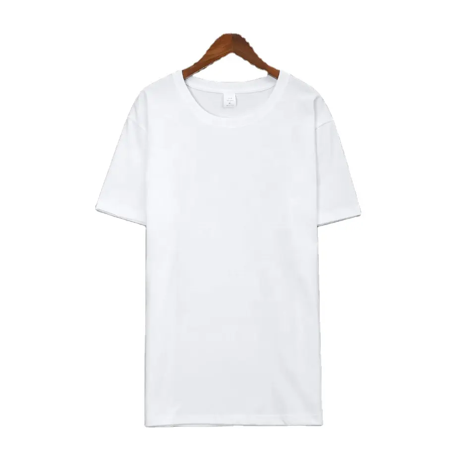 Camiseta grande masculina de poliéster 100%, camiseta masculina lisa branca e de secagem rápida, venda no atacado