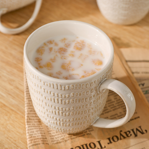Wholesale Customizable Cartoon Embossed Stoneware Ceramic Coffee Mug Set Dishwasher Microwave Safe Reusable Food Business Gifts - Product Image 3