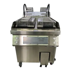 Commercial Restaurant Griddle Machine Stainless Steel Automatic Lift Electric Induction Double Griddle
