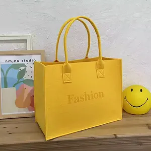 Customized Eco Friendly Shopping Tote Bag Simple Elegant Gift Bag Felt Handbag Fashion Women Bag