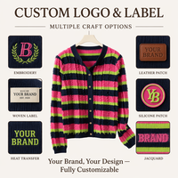 Quiet Luxury Gestreifter Cardigan 100% Kaschmir Helan Mountain Ningxia 16,2μm Stoll-Weberei 26-Jähriges Erbe Geringe Mindestbestellmenge 10 Stück