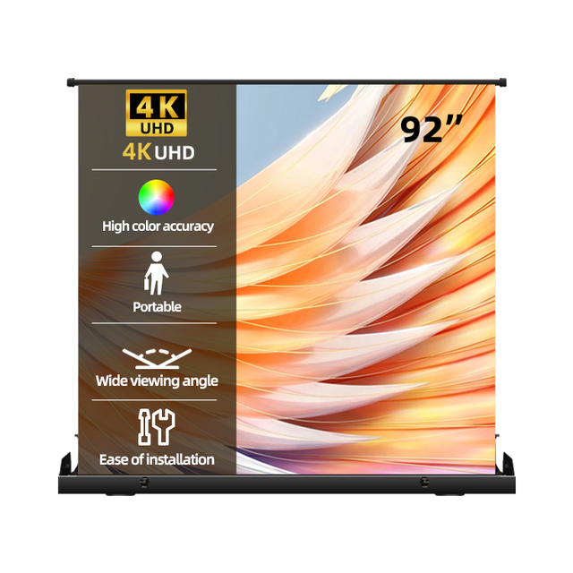92-inch 16:9 Floor-standing Projection Screen, Portable, Anti-light Screen, Suitable for Office, Home and Outdoor Use