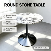 Table ronde en marbre XY pour restaurant, chaise de restaurant pour bistro, café et restaurant