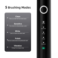 Brosse à dents sonique électrique rechargeable pour élimination profonde de la plaque dentaire, mode vibration, portable pour adultes