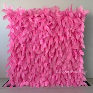 Hot Sale <strong>Wedding</strong> <strong>Decor</strong> White <strong>Feather</strong> Wall Artificial Flower Wall Backdrop for Party Photography <strong>Decor</strong> Ostrich <strong>Feather</strong> Wall - Product Image 2