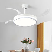 Kit de conversion de ventilateur de plafond BLDC avec 5 pales, télécommande, lumière LED - Utilisation en chambre à coucher, 5 vitesses, design moderne