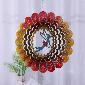 Decoración de Jardín Personalizada para Exteriores, Molinillo de Viento 3D, Flor Colorida de Acero Inoxidable de 12 Pulgadas, Recubrimiento en Polvo con Acabado Antiguo - Product Image 6