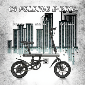 Bicicleta Eléctrica C4 en Stock, Motor de 350W, Neumático Grueso de 14 Pulgadas, 25Km/H, Plegable, Aleación de Aluminio, Batería de Litio para Adultos, Almacén UE/EE. UU. - Product Image 2