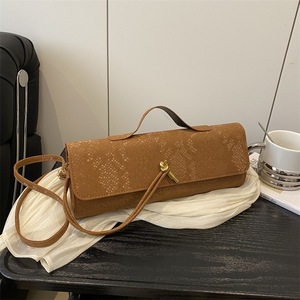 Pochette rétro à motif peau de serpent, <span class=keywords><strong>sac</strong></span> en similicuir de qualité supérieure avec fermoir torsadé doré, porté épaule et croisé multi-positions - Product Image 3