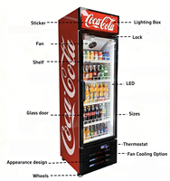 Réfrigérateur-congélateur vertical commercial à trois portes, à température unique, à refroidissement par air, pour boissons, à prix abordable