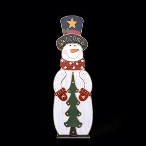 Décoration de festival, bonhomme de neige, décoration de Noël, produits en bois avec lumières - Product Image 1