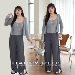 Ensemble de pantalons évasés à taille haute gris Happy Plus, UPF 50, anti-UV, vêtements de protection solaire pour femmes - Product Image 2