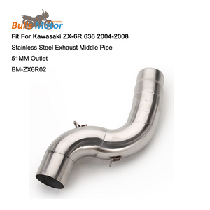 Sistema de escape de motocicleta para <span class=keywords><strong>Kawasaki</strong></span> ZX6R <span class=keywords><strong>636</strong></span> 2004 2005 2006 2007 <span class=keywords><strong>2008</strong></span> tubo de enlace medio de escape - Product Image 2