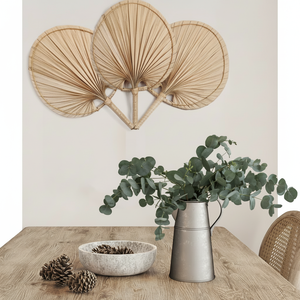 Arte de decoración de pared de ratán bohemio moderno con textura natural, perfecto para dormitorios, hoteles y casas de estilo de granja - Product Image 1