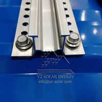 YZ Mini-rail solaire de haute qualité pour montage sur toit avec pince pour système de toiture métallique AL6005-T5 Anodisé Garantie 12 ans