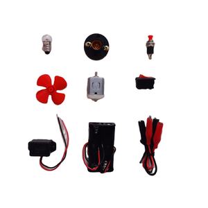 مجموعة مكونات إلكترونية من جلوبال تون مكونة من 9 قطع LAB-KIT-9 للطلاب والأطفال، مجموعة تجارب الدوائر الكهربائية العلمية والفيزيائية مع بطاريتين AA - Product Image 1