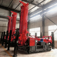 Rig Pengeboran Sumur Air Tipe Crawler yang Tahan Lama untuk Proyek Sumur Komunitas, Penggerak Hidrolik, Kedalaman 400 Meter, Tipe Rotary Pneumatik