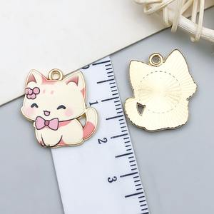 Abalorios de gato esmaltados de Metal coloridos para la fabricación de joyas DIY, abalorios de gato pequeño, pendientes, collar, pulsera, colgante, manualidades DIY - Product Image 5