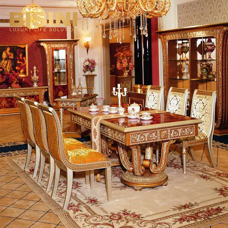 Villa de luxe moderne restaurant table en bois chaise de salle à manger ensemble de salle à manger