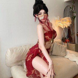 Lingerie Lemon Story, ensemble sexy à fente haute, style Cheongsam, transparent, style Dunhuang, uniforme 8459 - Product Image 2