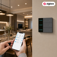 Interrupteur mural intelligent OEM 1 voie Bluetooth Mesh Tuya avec commande vocale et écran LCD pour Alexa Google Home Hôtel Appartement