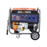 SELOSEN Machinery Mini Einphasen-/Dreiphasen-Benzingenerator mit manuellem und elektrischem Start, 190F/P, 5,5 kW, für den Außenbereich