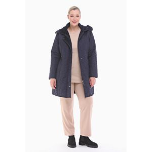 Veste matelassée à capuche Vetre bleu marine 95 cm pour femme, tailles 42-66, imperméable, doublure en fausse fourrure, fermeture éclair et boutons-pression, vêtement d'extérieur - Product Image 4