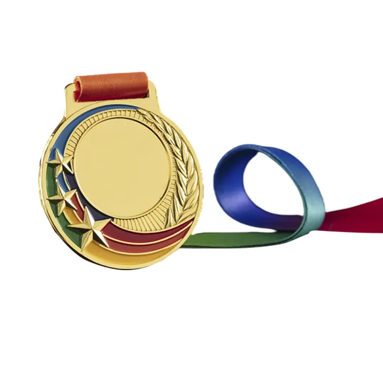 Logo personalizzato con maratona in esecuzione vincitori e medaglie in metallo con nastro