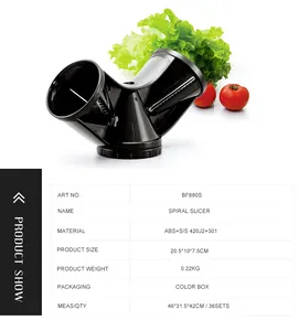 Campione gratuito Tri-blades gadget da cucina creativi affettatrice a spirale spiralizer affettatrice per verdure
