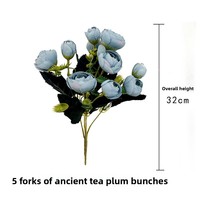Fleurs artificielles de haute qualité bourgeons de thé pour la décoration de la maison à la main plusieurs couleurs pour Noël et l'obtention du diplôme de mariée