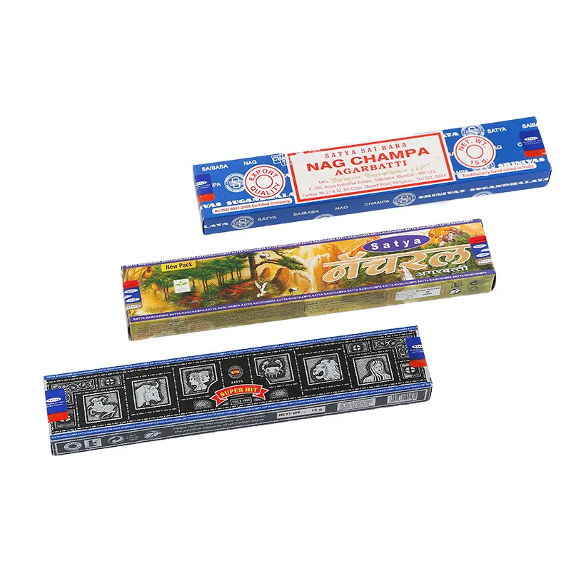 SATYA Weihrauch Geschenkset Nag Champa Räucher stäbchen 15 g 40g 100g