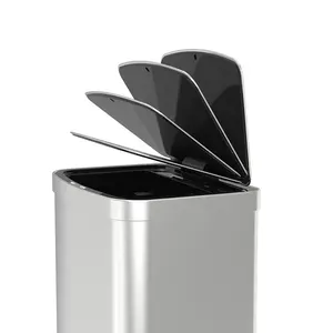 50L Stainless Steel Sensor Trash Can Smart Touchless Dustbin For Kitchen Home Rubbish Garbage Bin With Automatic Function