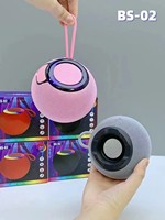 Speaker BS-02 Mini tahan air IPX-6, desain ringkas, suara bass stereo, portabel, LED RGB, untuk olahraga luar ruangan