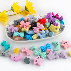 Kovict ออกแบบใหม่น่ารักมาก BPA ฟรีเด็กเคี้ยวดอกไม้หม้อตัวอักษรหลวมซิลิโคน Charms ลูกปัดโฟกัสสําหรับปากกาพวงกุญแจทํา - Product Image 5