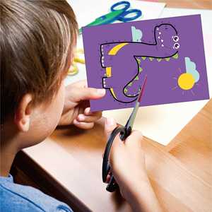Kit d'art pour enfants, dinosaures, dessins animés amusants, éducatif pour la maternelle, jouets faits à la main, bricolage, livre de découpe et de collage en papier pour enfants - Product Image 3