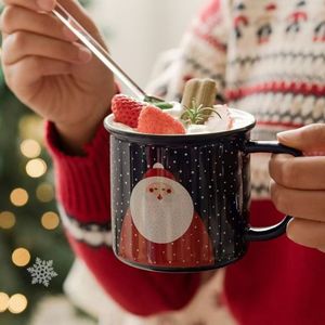 High Quality <b>Cheap</b> Snowman Pattern Stoneware Ceramic Eco-friendly Dishwasher Microwave Safe Milk Coffee Mug White Dots Charming - Product Image 3