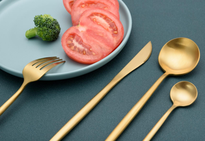 Ánh Sáng Sang Trọng 304 Thép Không Gỉ Dao Kéo Thiết Lập Với Vàng-Mạ Dao Dĩa Và Thìa Bầu Không Khí Lãng Mạn của Gia Đình Thực Phẩm Phương Tây - Product Image 2