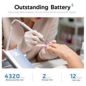 Lima de Uñas Eléctrica Portátil de 35000 RPM, Lima de Uñas sin Escobillas para Remover Uñas de Gel Acrílico - Product Image 6