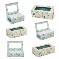 Boîte magnétique à fenêtre transparente imprimée sur mesure, en carton recyclable et couché, pour emballage cosmétique et parfum, boîte cadeau rigide, vente en gros