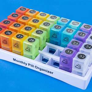 Cadeau promotionnel personnalisé, logo personnalisé, grand organisateur de pilules hebdomadaire/mensuel, matériau PP, étui de rangement portable pour médicaments - Product Image 5