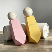 Vente en gros d'usine, flacon de parfum en verre carré de luxe vide personnalisé, orange, 100 ml, peut être livré avec un couvercle et une boîte d'emballage