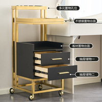 Chariot de rangement robuste et moderne pour salon de coiffure, barbier et salle de bain – Équipement professionnel pour salon