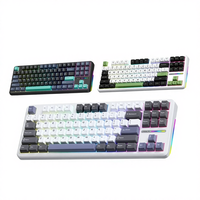 Nouveau clavier mécanique ergonomique AULA F87 PRO à 87 touches en plastique, rétroéclairage RGB, sans fil, type-C, trois modes, touches personnalisables, pour le jeu et la frappe