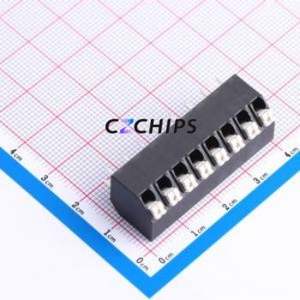 JL212S-50008B01 Spring Terminal Block Through hole Component (THT),P=5mm Connector 1x8P 5mm Black Through Hole - Product Image 1