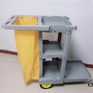 <span class=keywords><strong>Chariot</strong></span> de <span class=keywords><strong>nettoyage</strong></span> multifonctionnel en plastique avec rangement fermé pour l'<span class=keywords><strong>entretien</strong></span> des chambres <span class=keywords><strong>d</strong></span>'hôtel et des propriétés - Product Image 4