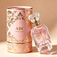 Nouveau flacon de parfum en verre de luxe pour femme, polyèdre, 100 ml, pompe à vaporiser à sertir avec boîte personnalisée