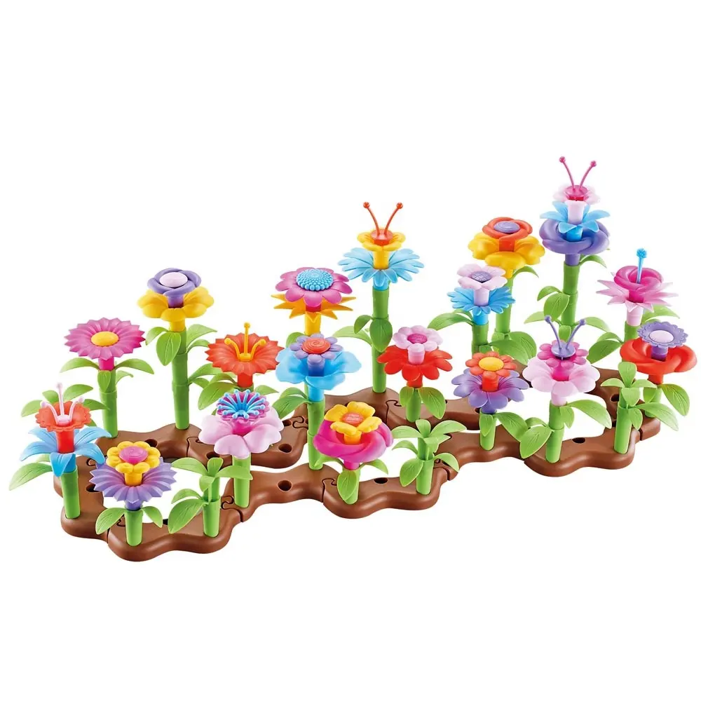 3D शैक्षिक खिलौना DIY कोडांतरण फूल गुलदस्ता सेट निर्माण व्यवस्था फूल बगीचे के लिए निर्माण सजावटी खिलौने बच्चे